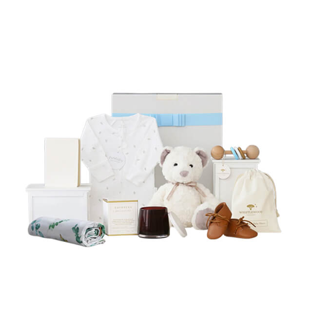 Luxury Baby Boy Hamper with Pure Baby & Bear