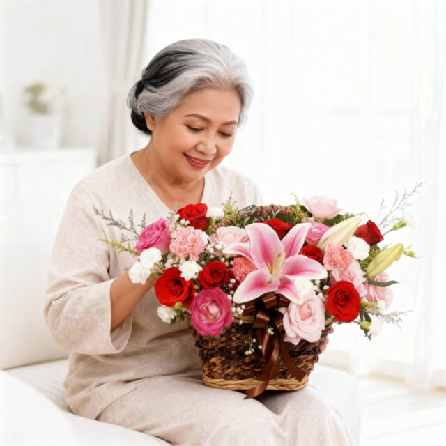 Blossoming Harmony Flower Basket